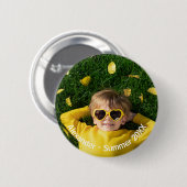 Minimal Modern Personalized Photo with Custom Text Ronde Button 5,7 Cm (Voorkant /achterkant)