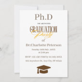 Minimal Modern PhD Graduation Party Invitation  (Devant)