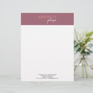 Minimal Modern Professional Dusty Roos Eenvoudig Briefhoofd