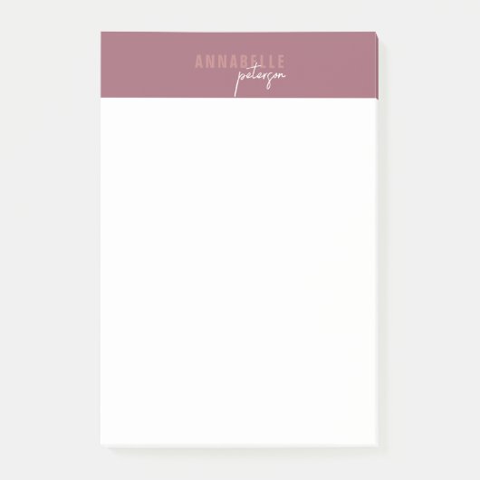 Minimal Modern Professional Dusty Roos Eenvoudig Post-it® Notes (Voorkant)
