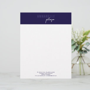 Minimal Modern Professioneel Blauw Eenvoudig Briefhoofd