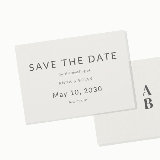 Minimal Modern Save the Date with Monogram