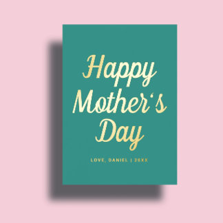Minimal Modern Script Custom Mother's Day Folie Wenskaart