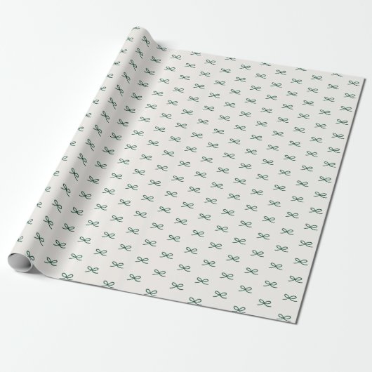 Minimal Modern Simple Bow Pattern Christmas  Cadeaupapier (Uitgerold)