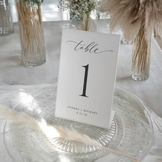 Minimal Modern Simple Wedding Table Numbers 4x6 Reclamebord Met Voetstuk