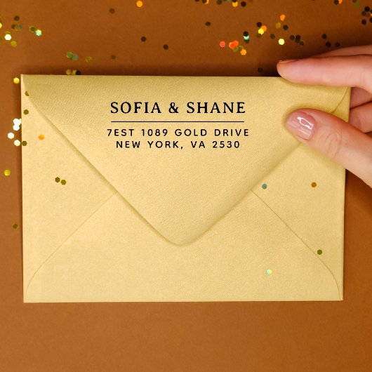 Minimal Modern Typography Name Return Address Self Zelfinktende Stempel