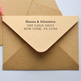 Minimal Modern Typography Name Return Address Self Zelfinktende Stempel
