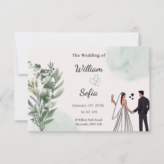Minimal Modern Wedding Invitation (Devant)