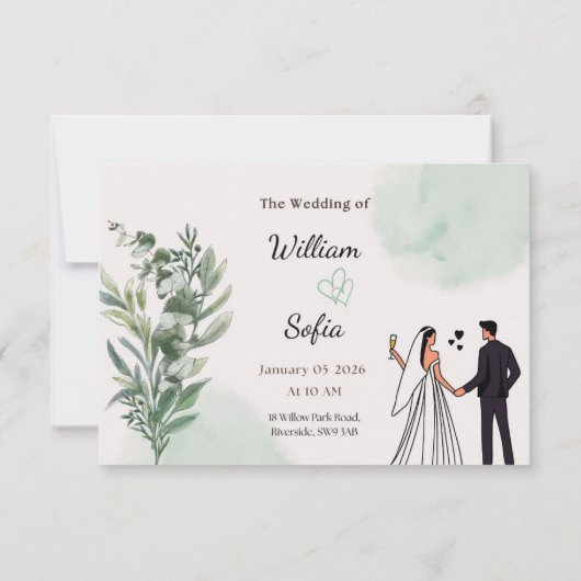 Minimal Modern Wedding Invitation (Dos)