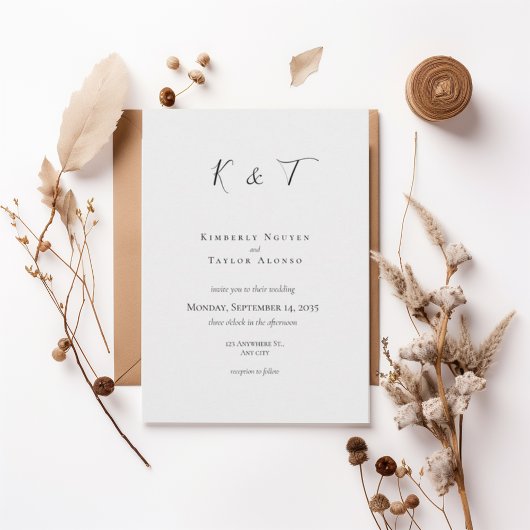 Minimal Modern Wedding Invitation