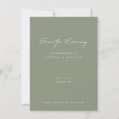 Minimal Modern Wedding Save the Evening Kaart (Voorkant)