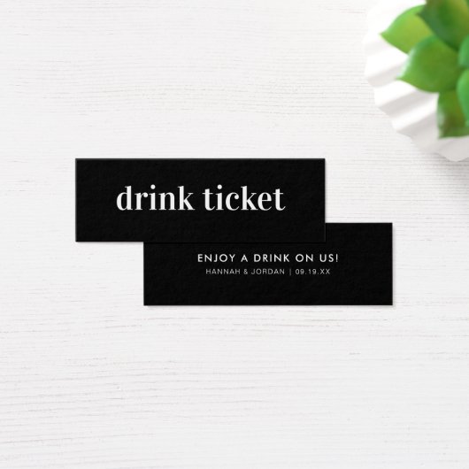 Minimal moderne | Billet de boisson Mariage Bar (Bureau)