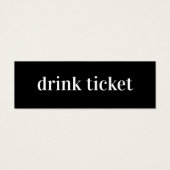 Minimal moderne | Billet de boisson Mariage Bar (Devant)