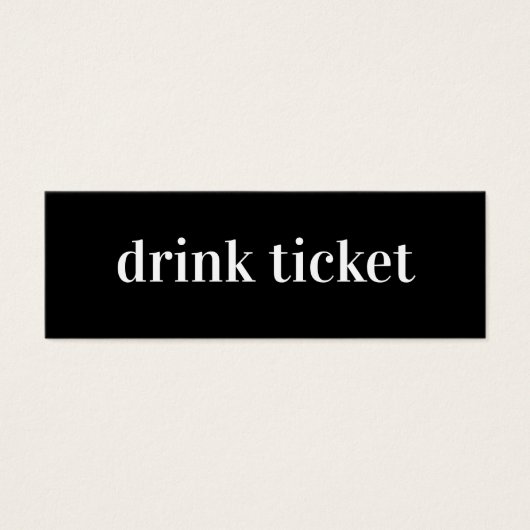 Minimal moderne | Billet de boisson Mariage Bar (Devant)