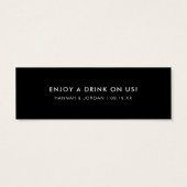 Minimal moderne | Billet de boisson Mariage Bar (Dos)