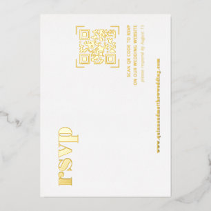 Minimal moderne   Carte RSVP de mariage de code QR