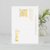 Minimal moderne | Carte RSVP de mariage de code QR (Debout devant)