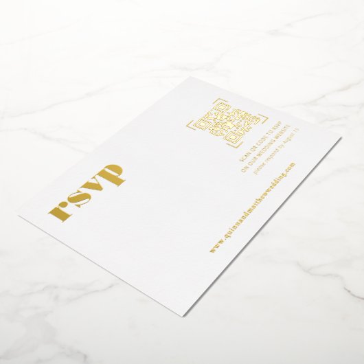 Minimal moderne | Carte RSVP de mariage de code QR (Rotation)