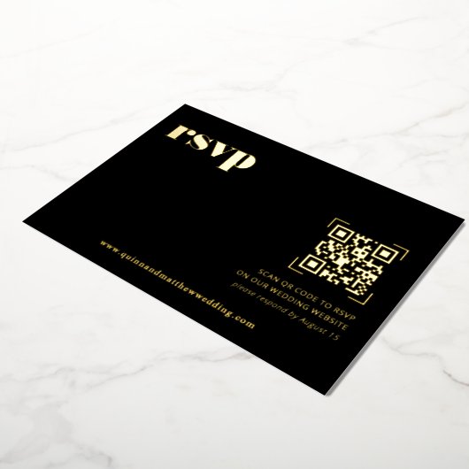 Minimal moderne | Carte RSVP de mariage de code QR (Rotation)