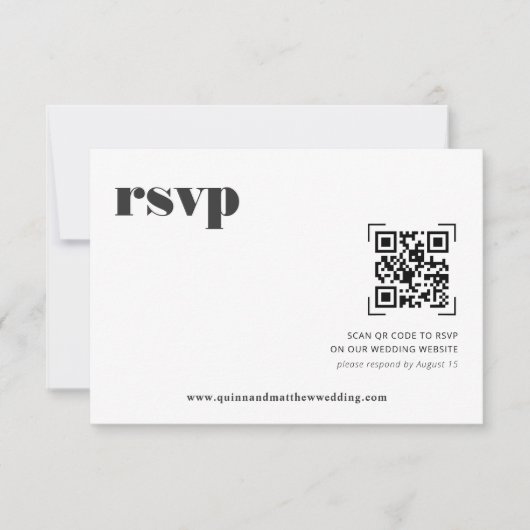 Minimal moderne | Code QR Mariage RSVP (Devant)