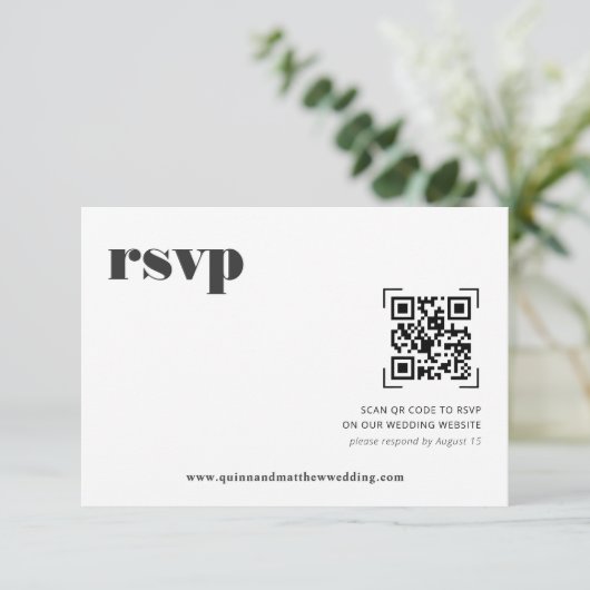 Minimal moderne | Code QR Mariage RSVP (Debout devant)