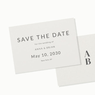 Minimal Moderne Faire-Part de Date de Mariage avec