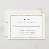 Minimal moderne | Faux Gold Border RSVP (Devant)