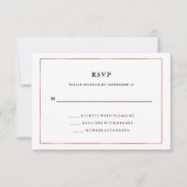 Minimal moderne | Faux Rose Gold Border RSVP (Devant)