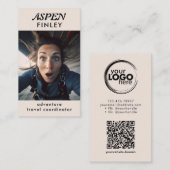 Minimal moderne - Logo photo Carte de visite QR-Co (Devant / Derrière)