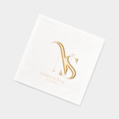 Minimal moderne | Mariage Monogram Napkins (Gauche)