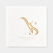 Minimal moderne | Mariage Monogram Napkins (Recto)