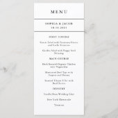 Minimal moderne | Menu Bordure couleur modifiable (Devant)