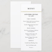 Minimal moderne | Menu Faux Gold Border Mariage (Devant / Derrière)