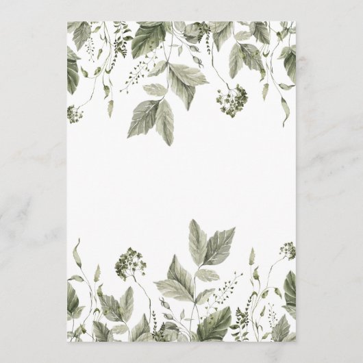 Minimal moderne | Menu Mariage Spring Greenery (Dos)