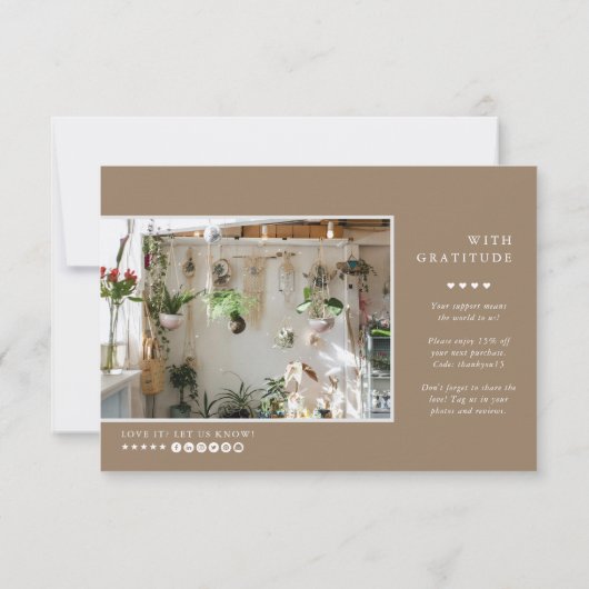 Minimal moderne | Merci d'affaires en latte beige (Dos)