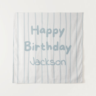 Minimal Moderne Tapisserie Anniversaire Garçon 1 a