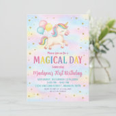 Minimal moderne Unicorn Invitation Anniversaire (Debout devant)