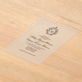 Minimal Monogram Acrylic Wedding Invitation Acryl Uitnodigingen (Laagn)
