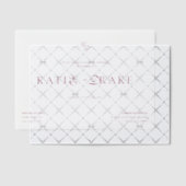 Minimal Monogram Deep Burgundy Script Wedding Vellum Uitnodigingen (Offset (Uitnodiging))
