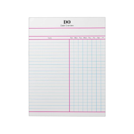 Minimal Monogram Initials Weekly Checklist Notepad Notitieblok (Gedraaid)