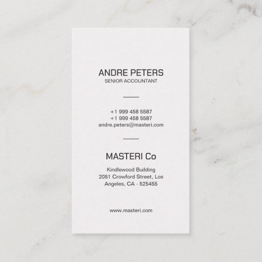 Minimal Monogram Shade Bord Grijs Modern Visitekaartje (Achterkant)