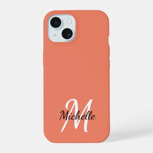 Minimal Monogramme Initial Orange Clair (Verso)