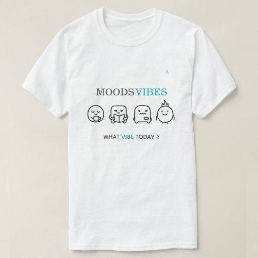 Minimal “Moods Vibes” Cute Line Art T-Shirt | Kali (Design voorkant)