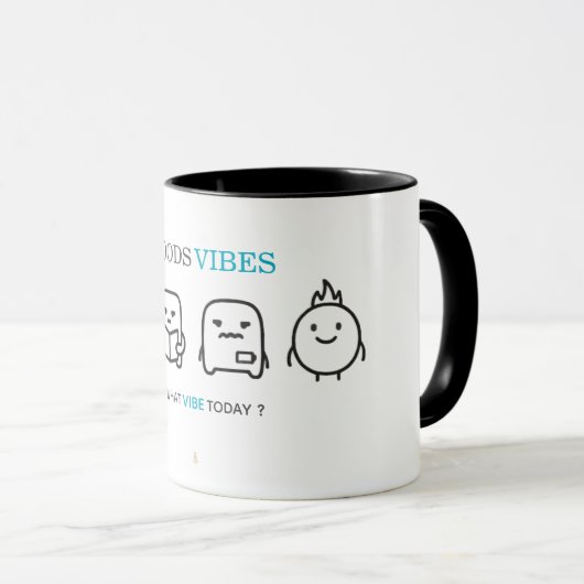Minimal “Moods Vibes” Cute Line Art T-Shirt | Kali Mok (Voorkant rechts)