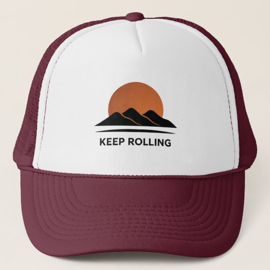 Minimal Mountain Design Sunset Trucker Hat Trucker Pet (Voorkant)
