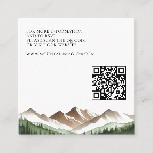 Minimal Mountains Foto QR-code Informatiekaartje (Voorkant)