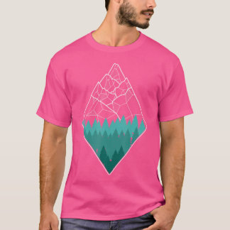 Minimal Mountains Geometrie Outdoor Hiking Natuur T-shirt