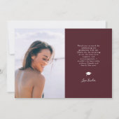 Minimal Multi Photo Afstuderen Aankondiging rood (Achterkant)