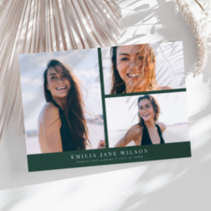 Minimal Multi Photo Afstuderen Announcement Groen Kaart