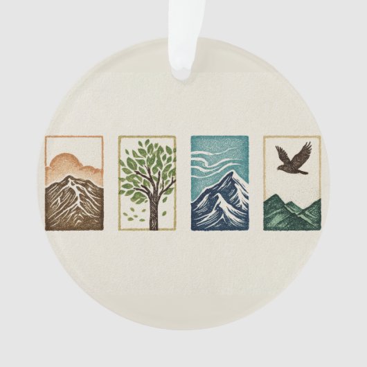 Minimal Nature Set – Mountain & Tree Art (devant)